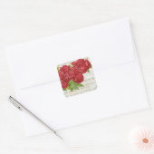 Sticker Carré Vintage Rose Love Flower Valentine (Enveloppe)