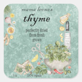 Sticker Carré Vintage Sage Jar Bottle  (Devant)