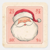 Sticker Carré Vintage Santa Claus Christmas (Devant)