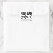 Sticker Carré Vintage Shark Beach King (Sac)