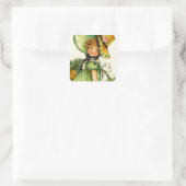 Sticker Carré Vintage St. Patrick's Day Girl (Sac)