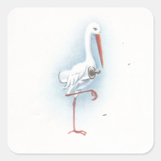 Sticker Carré Vintage Stork (Devant)
