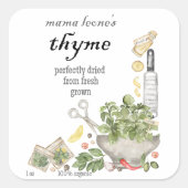 Sticker Carré Vintage Thyme Jar Bottle (Devant)