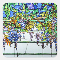 Vintage Tiffany verre tendu Wisteria Floral Art