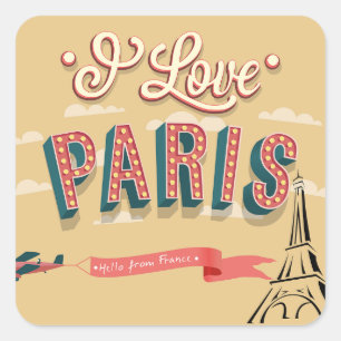Sticker Carré Vintage voyage de Paris