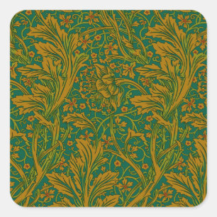 Sticker Carré Vintage William Morris Arcadia pleine répétition t