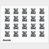 Sticker Carré Vinyle Abstrait Argent Décollable Style (Feuille)