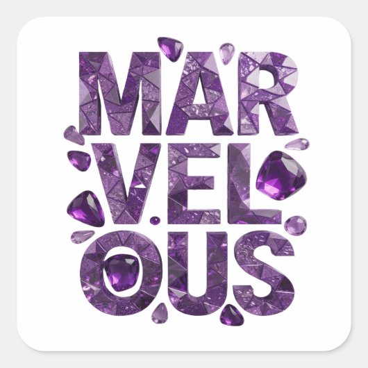 Sticker Carré Vinyle Marveleux Violet Clair Style (Devant)