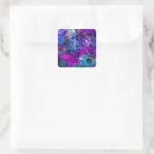 Sticker Carré Violet, bleu moderne Abstrait Fluid Art Cellule de (Sac)