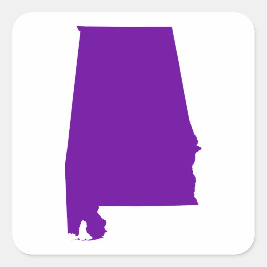 Sticker Carré Violet Pourpre Alabama (Devant)