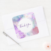 Sticker Carré Violet, Vert, Rose Couleurs Merci (Enveloppe)