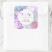 Sticker Carré Violet, Vert, Rose Couleurs Merci (Sac)