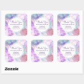Sticker Carré Violet, Vert, Rose Couleurs Merci (Feuille)