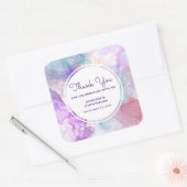 Sticker Carré Violet, Vert, Rose Couleurs Merci (Enveloppe)