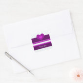 Sticker Carré Violet Vibrant Merci (Enveloppe)