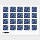 Sticker Carré Violet violet rose bleu hydrangée fleurie (Feuille)
