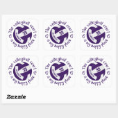 Sticker Carré violet volleyball heureux lieu girly typographie (Feuille)