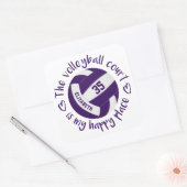 Sticker Carré violet volleyball heureux lieu girly typographie (Enveloppe)