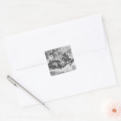 Sticker Carré Violette et Ourson (Enveloppe)