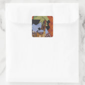 Sticker Carré Violin and Playing Cards on a Table (Sac)