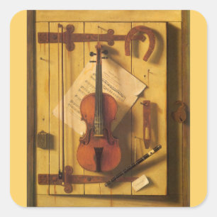 Sticker Carré Violon et musique de Still Life par William Harnet