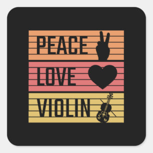 Sticker Carré Violoniste violon