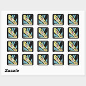 Sticker Carré Viperetta vole vers la lune (Feuille)