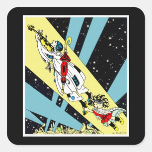 Sticker Carré Viperetta vole vers la lune