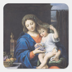 Sticker Carré Virgin of the Grapes, 1640-50