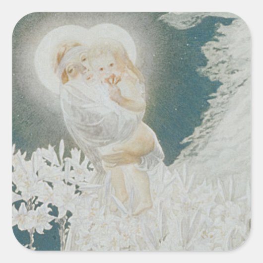 Sticker Carré Virgin of the Lilies (Devant)