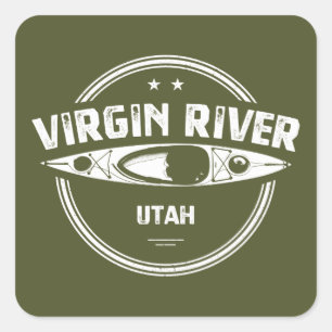 Sticker Carré Virgin River Utah Kayak