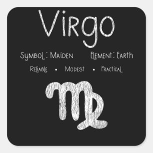 Sticker Carré Virgo Horoscope Astrologie Étoile Signal Annivers