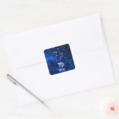 Sticker Carré Virgo Zodiac Constellation Bleu Galaxie Céleste (Enveloppe)