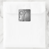 Sticker Carré Visage de Bouddha noir et blanc (Sac)