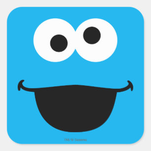 Sticker Carré Visage de Cookie en art