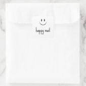Sticker Carré Visage de Courrier Heureux Sourire (Sac)