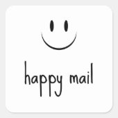 Sticker Carré Visage de Courrier Heureux Sourire (Devant)