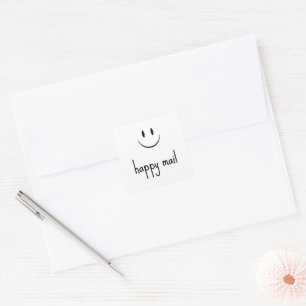 Sticker Carré Visage de Courrier Heureux Sourire