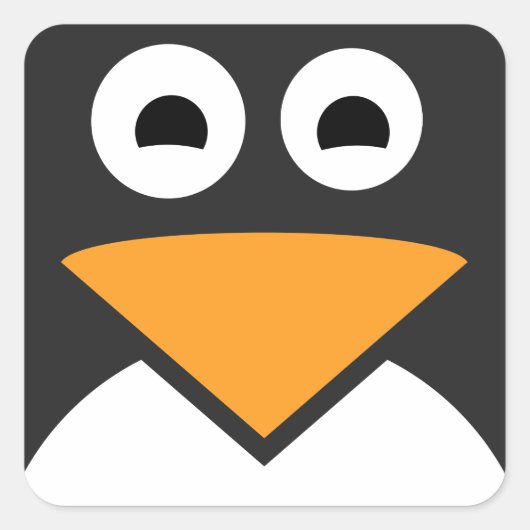 Sticker Carré Visage de pingouin (Devant)