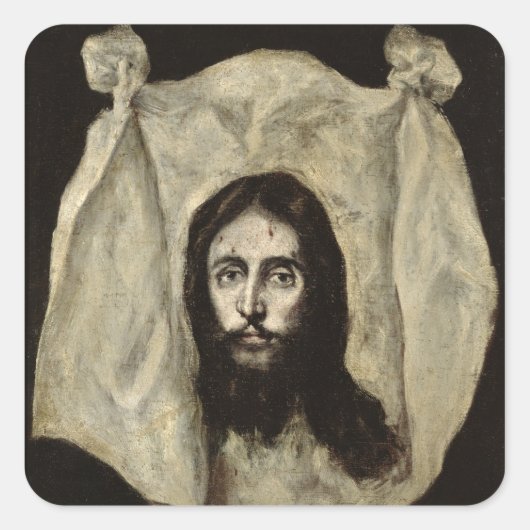 Sticker Carré Visage du Christ (Devant)