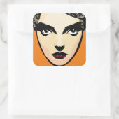 Sticker Carré Visage féminin (Sac)