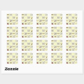 Sticker Carré Visage mignon (Feuille)
