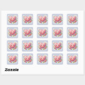 Sticker Carré Visage rose Fil Valentine Coeur (Feuille)