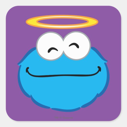 Sticker Carré Visage souriant avec cookie et auréole (Devant)