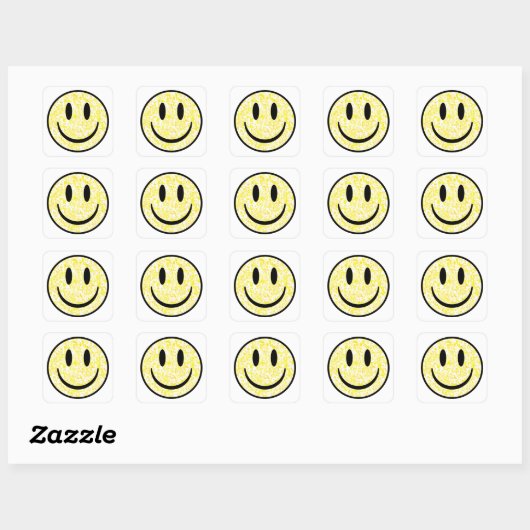 Sticker Carré Visage souriant éclaboussé (Feuille)