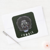 Sticker Carré Visage ZOMBIE - Visage couleur (Enveloppe)