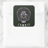 Sticker Carré Visage ZOMBIE - Visage couleur (Sac)