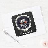 Sticker Carré Visage ZOMBIE - Yeux orange (Enveloppe)