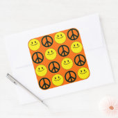 Sticker Carré Visages et signaux de paix (Enveloppe)