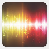 Sticker Carré Visualiseur audio vibrant de spectre musical Sound (Devant)